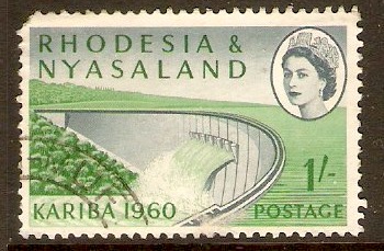 Rhodesia & Nyasaland 1960 1s Kariba Dam Series. SG34.